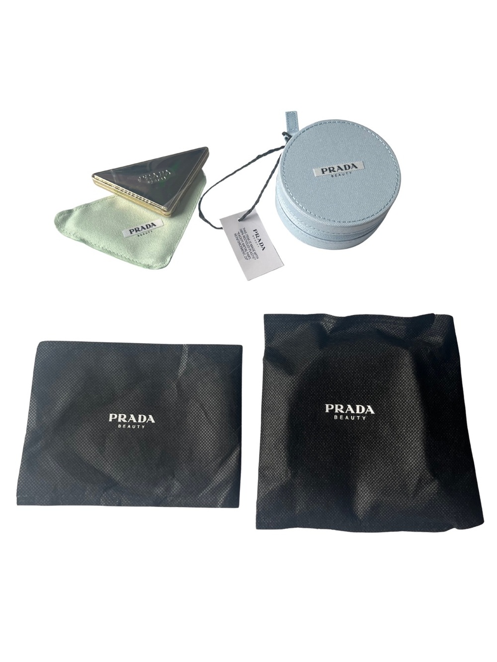 Prada Beauty Limited Edition Triangle Mirror & Blue Cosmetic Case Set - Picture 2 of 7